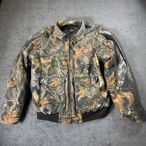 Bass Pro Shop Camo Jacket Mens 2XLT Hunting Insulated‎ Zip Mossy Oak Red Head